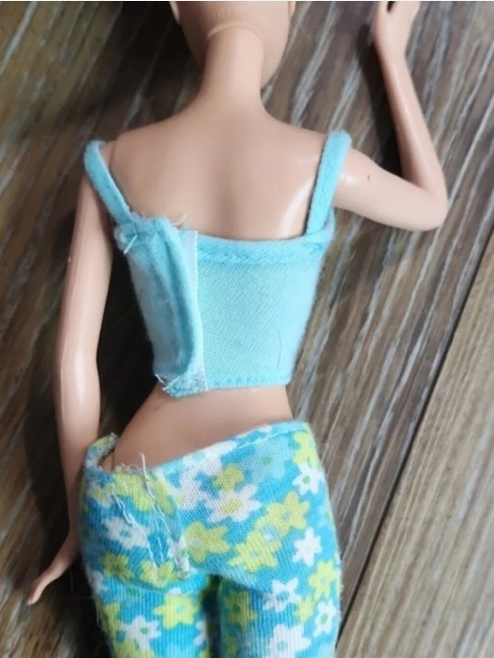 Vintage Barbie Blue Flowers 3 pc Outfit